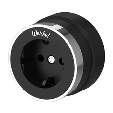 Изображение Розетка с заземлением (черный матовый/хром) W5871051